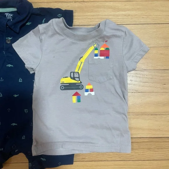 2/$10 Sale! Carter’s One Piece Shorts Set & Cat & Jack T-Shirt Size 12 Months - Picture 6 of 8